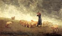 Homer, Winslow - Shepherdess Tending Sheep